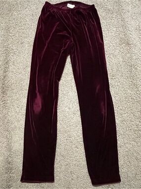 Kathie Lee Collection Velvet Leggings - Wine
